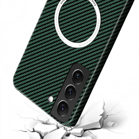 Huse pentru Samsung Galaxy S22 Plus, Magsafe Slim Carbon, verde