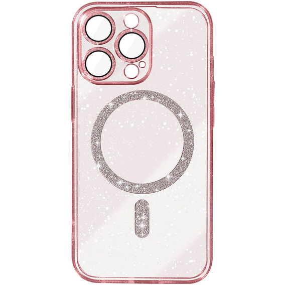 Husă pentru iPhone 16 Pro, ERBORD Glitter MagSafe, roz + Sticlă pentru ecran