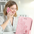 Cu clapetă pentru Samsung Galaxy A54 5G, Mandala Flower, roz rose gold