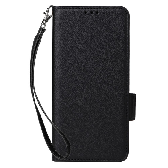 Huse pentru HTC U24 Pro 5G, Wallet Litchi Leather, negru