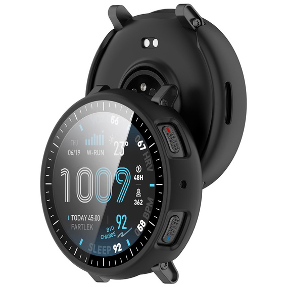Husă 2-în-1 + sticlă temperată pentru Amazfit Active Max, negru