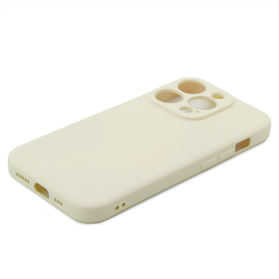 Husa pentru iPhone 15 Pro Max, Silicone Lite, culoare crem