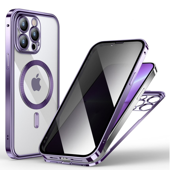 Husă pentru iPhone 13 Pro Max, Privacy Dual Glass, pentru MagSafe, violet