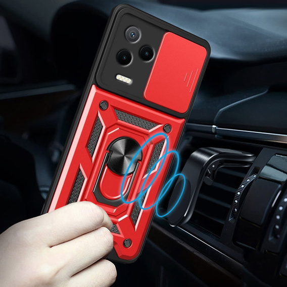 Husă blindată pentru Infinix Note 12 2023, CamShield Slide, roșu
