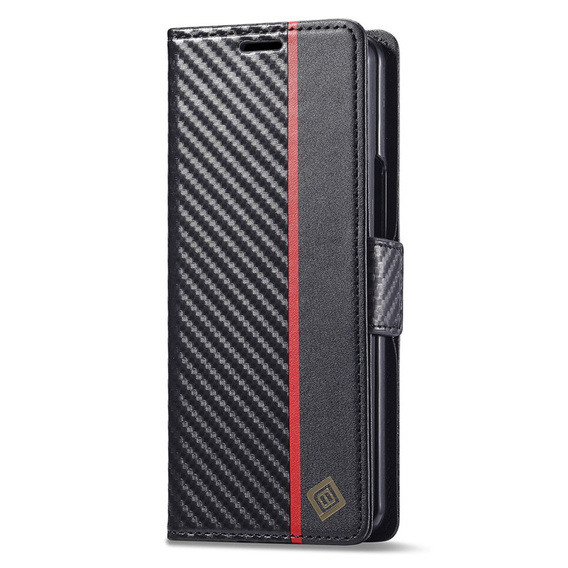 Carcasă cu clapetă pentru Samsung Galaxy S25 Edge, Carbon LC.IMEEKE, negru