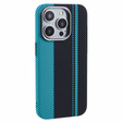 Carcasa pentru iPhone 14 Pro Max, Carbon Fiber MagSafe, negru / albastru