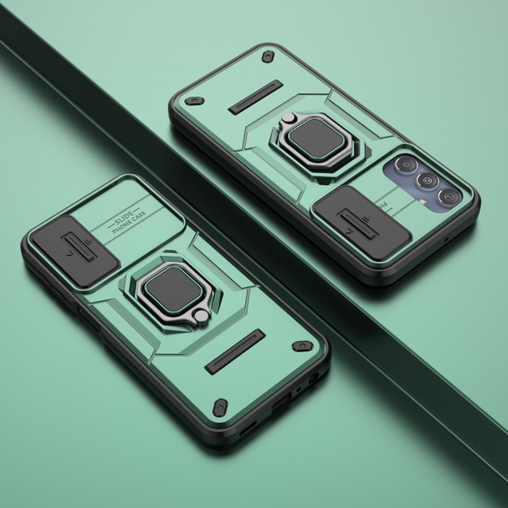 Husă pentru Samsung Galaxy M34, KickStand Camera Lens, verde
