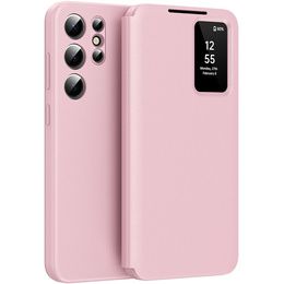 Husă cu clapetă pentru Samsung Galaxy S24 Ultra, Smart View Wallet, roz