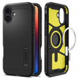 Carcasa Spigen pentru iPhone 16 Plus, Tough Armor Mag MagSafe, negru + 9H Tempered Glass