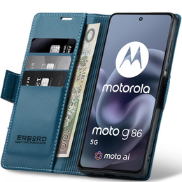 ERBORD Portofel Litchi lucios cu clapetă pentru Motorola Moto G86 5G / G86 Power 5G
