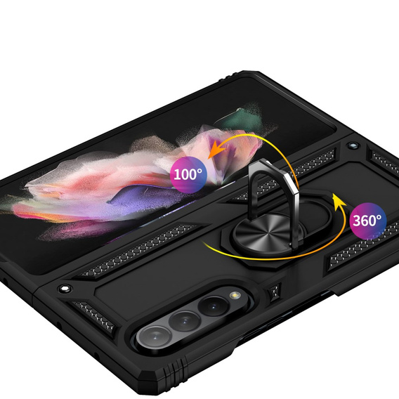 Husă blindată pentru Samsung Galaxy Z Fold3 5G, Nox Case Ring, negru