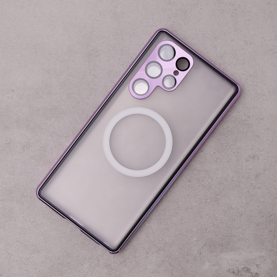 Carcasa Magnetic Dual Glass MagSafe pentru Samsung Galaxy S22 Ultra, violet