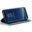 Carcasă flip CASEME pentru Samsung Galaxy S8, Waxy Textured, albastru