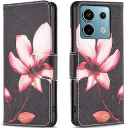 Cu clapetă pentru Xiaomi Redmi Note 13 Pro 5G, Wallet, Lotus negru