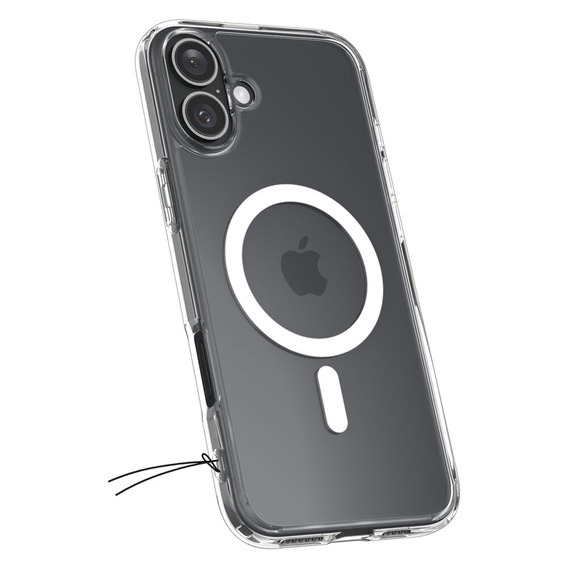 Carcasă MagSafe Spigen pentru iPhone 16 Plus, Ultra Hybrid, transparent / alb + 9H Tempered Glass