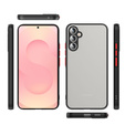 Husă din silicon pentru Samsung Galaxy S25+ Plus, cu protecție pentru cameră, transparent / negru + sticlă călită 9H