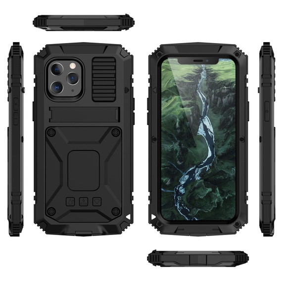 Husă blindată pentru iPhone 12 / 12 Pro, R-JUST, negru