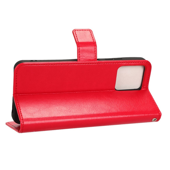 Cu clapetă pentru T Phone 5G, Crazy Horse Wallet, roșu