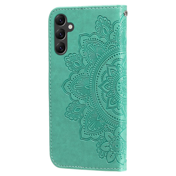 Cu clapetă pentru Samsung Galaxy A14 4G/5G, Mandala Flower, verde