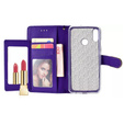 Cu clapetă pentru Huawei P Smart 2019 / Honor 10 Lite, Glitter Mirror Wallet, violet
