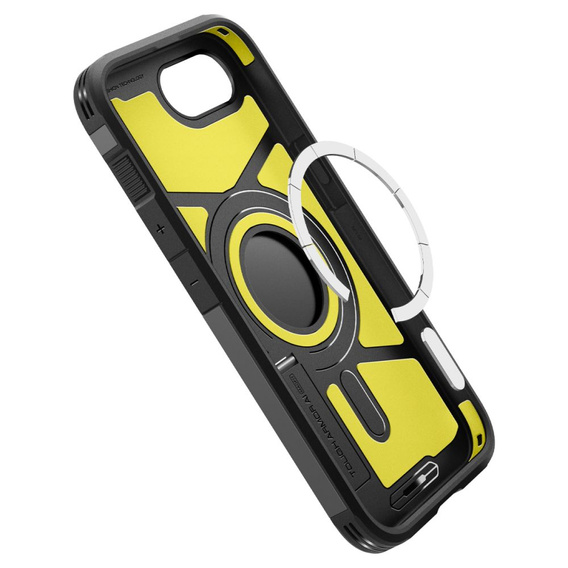 Carcasa Spigen pentru iPhone 16E, Tough Armor Mag MagSafe, negru + 9H Tempered Glass