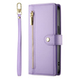 Cu clapetă pentru Samsung Galaxy A56 5G, Wallet Zipper Pocket, violet