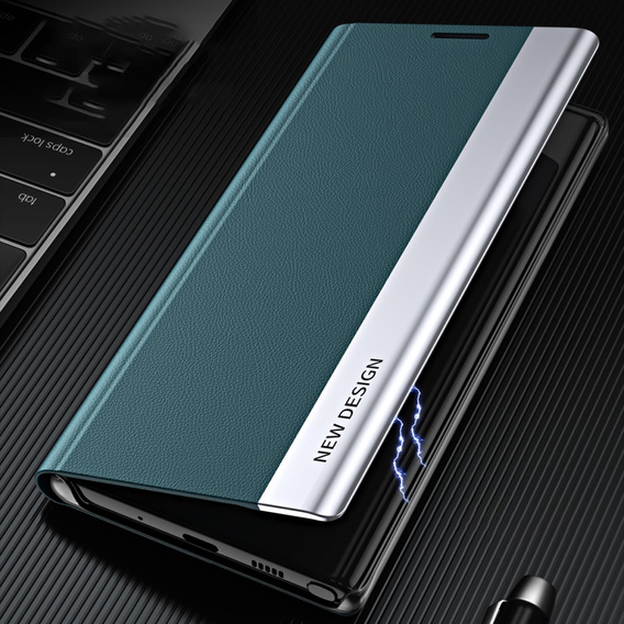 Cu clapetă pentru Samsung Galaxy S22 5G, Side Magnetic, verde