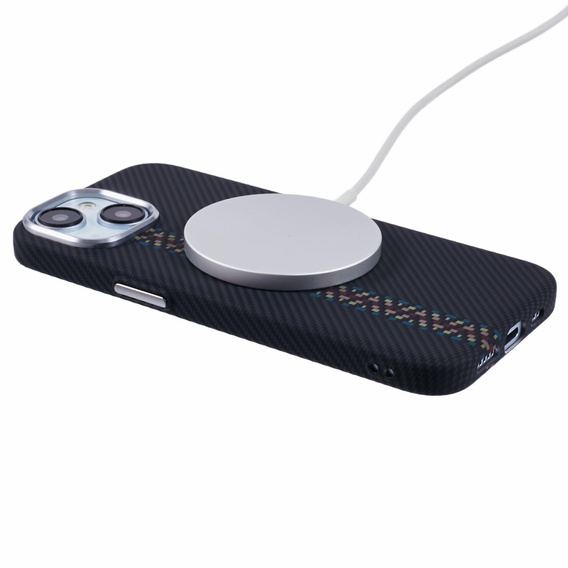 Carcasa pentru iPhone 15, Carbon Fiber MagSafe, negru