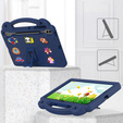 Husă pentru copii pentru Samsung Galaxy Tab S9 FE+ Plus, Cute Patterns, cu suport, albastru închis