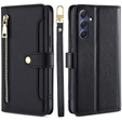 Cu clapetă pentru Samsung Galaxy A16, Wallet Zipper Pocket, negru