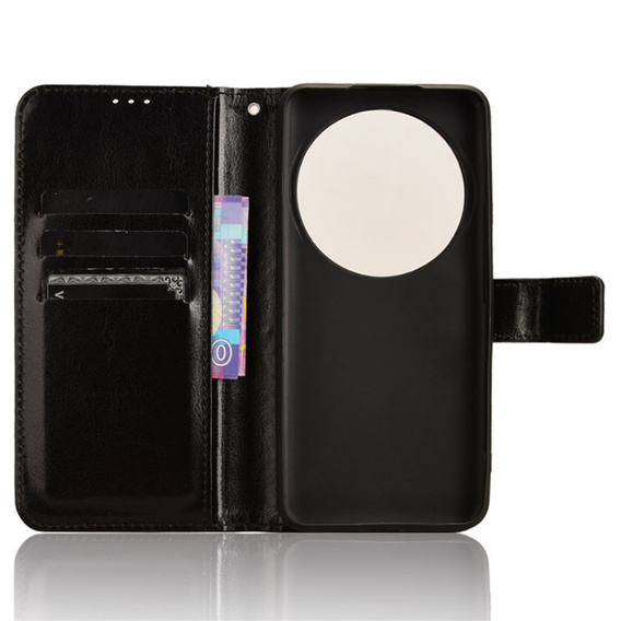Cu clapetă pentru Xiaomi 14 Ultra, Crazy Horse Wallet, negru
