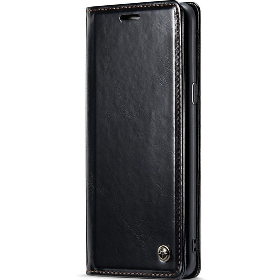 Carcasă flip CASEME pentru Samsung Galaxy S8+ Plus, Waxy Textured, negru