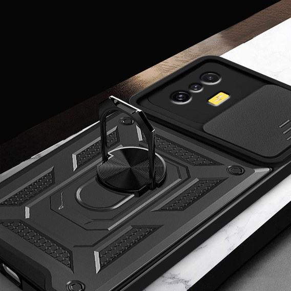 Husă blindată pentru Xiaomi Poco F4 GT, CamShield Slide, negru