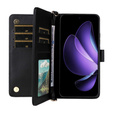 Carcasă cu clapetă pentru Oppo Reno 13 5G, Crossbody Leather Wallet, negru