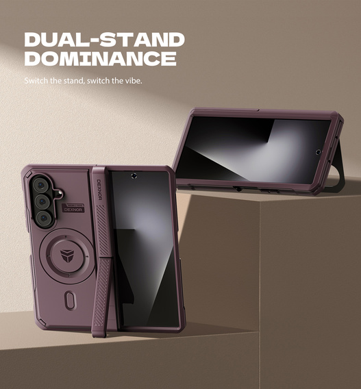 Husă magnetică blindată Dexnor cu două suporturi pentru Samsung Galaxy Z Fold7