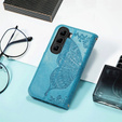 Cu clapetă pentru Infinix Hot 50 4G, Butterfly, albastru