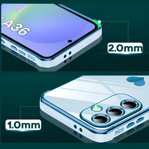 Carcasa pentru Samsung Galaxy A36, Electro heart, albastru + sticlă 9H