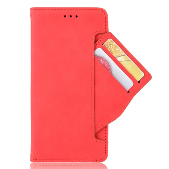 Cu clapetă pentru Oppo Reno7 Lite 5G, Card Slot, roșu