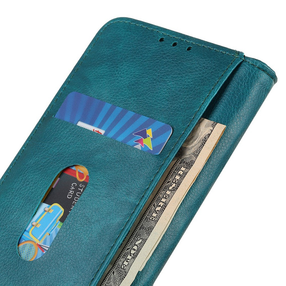 Huse pentru Samsung Galaxy S23 Plus, Wallet Litchi Leather, verde