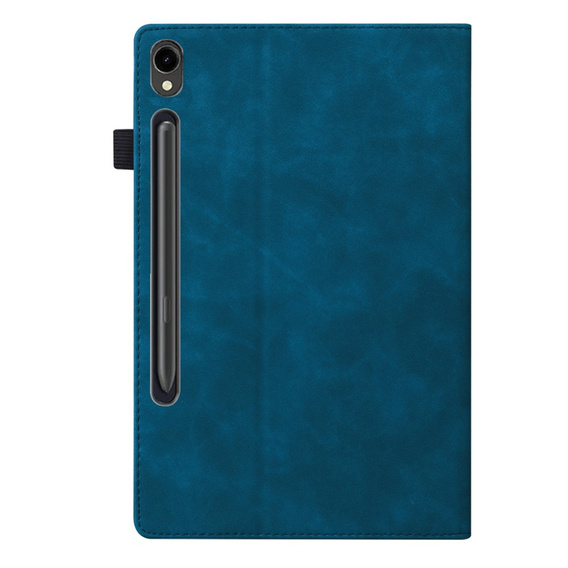 Husă pentru Samsung Galaxy Tab S10 FE+ Plus, Classic, cu spațiu pentru stylus, albastru