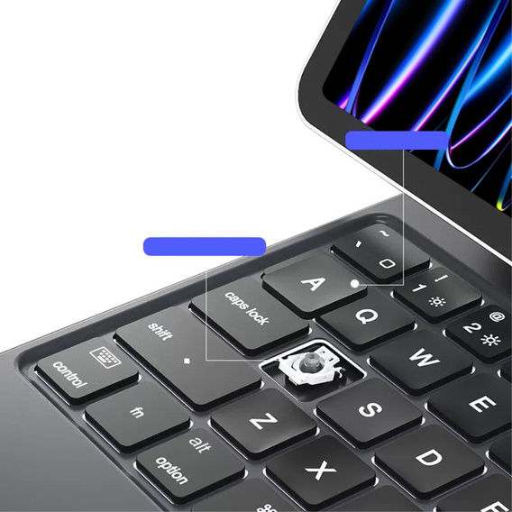 Husă de tastatură pentru iPad Pro 13" 2024, Magnetic Keyboard Touchpad, negru