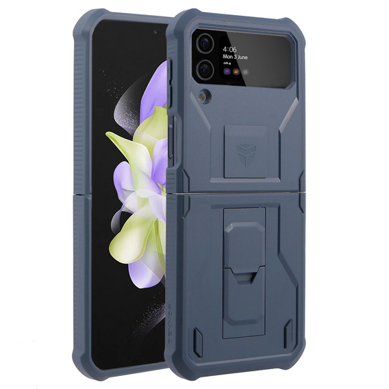 Husă blindată pentru Samsung Galaxy Z Flip 4 5G, Dexnor Clip Holder, albastru marin