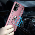 Husă blindată pentru Xiaomi Redmi Note 10/10S, Nox Case Ring, roz rose gold