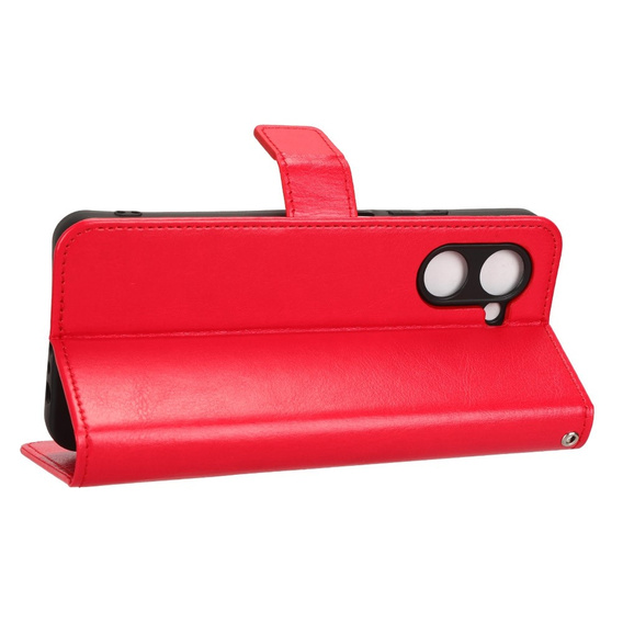 Cu clapetă pentru Realme C33, Crazy Horse Wallet, roșu