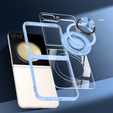 Husă pentru Samsung Galaxy Z Flip7 FE / Z Flip6, Corners Dropproof, pentru MagSafe, transparent / albastru
