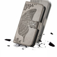 Cu clapetă pentru Motorola Moto G24 / G24 Power / G04, Butterfly, gri