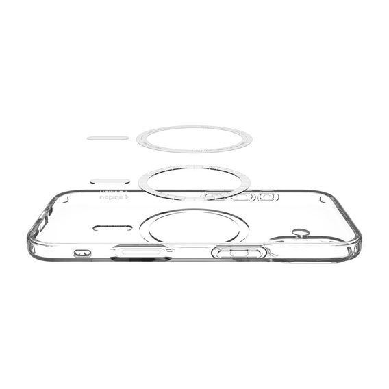 Carcasă Spigen pentru iPhone 17, Liquid Crystal MagSafe, transparentă/albă