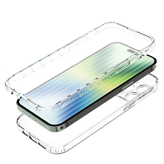 Carcasă pentru iPhone 14 Pro Max, Shockproof, cu folie, transparentă