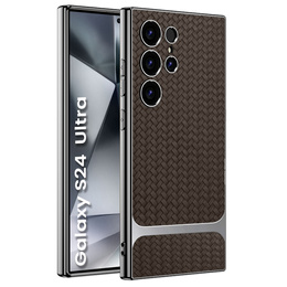 Huse pentru Samsung Galaxy S24 Ultra, GKK Woven Leather, cafea