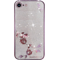 Husă pentru iPhone SE 2022 / SE 2020 / 8 / 7, Glitter Flower, violet